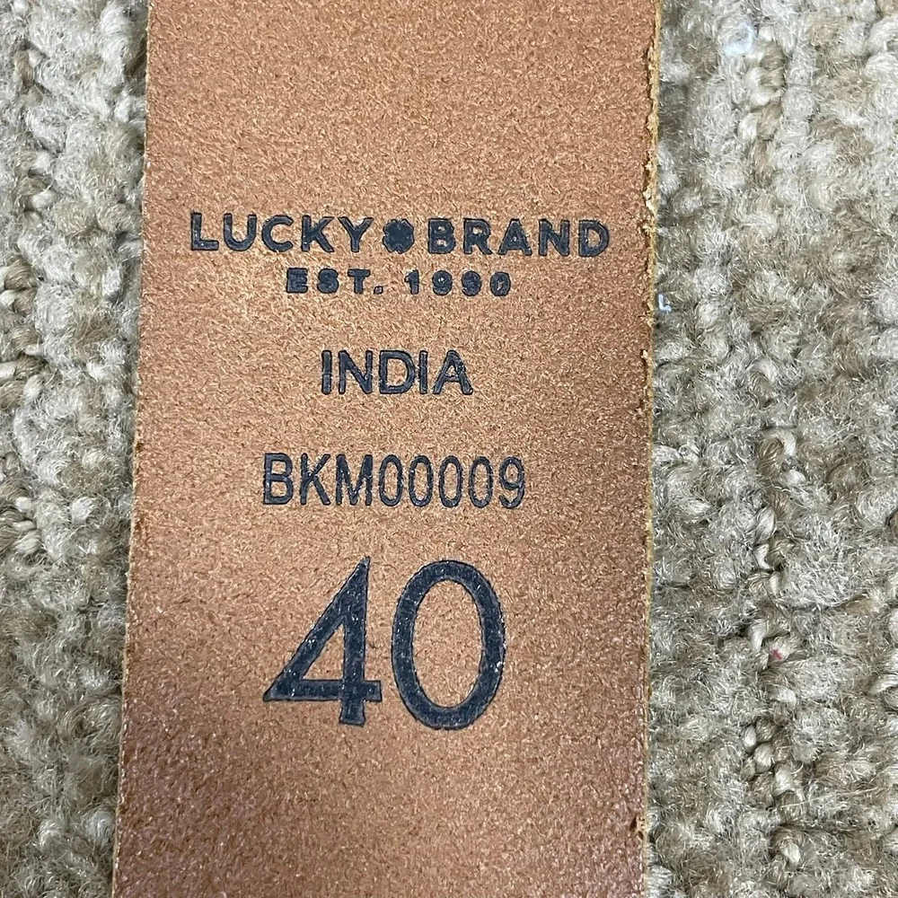 Lucky Brand Leather Belt Mens 40‎ Tan BKM00009 Rugged Americana Heritage Style